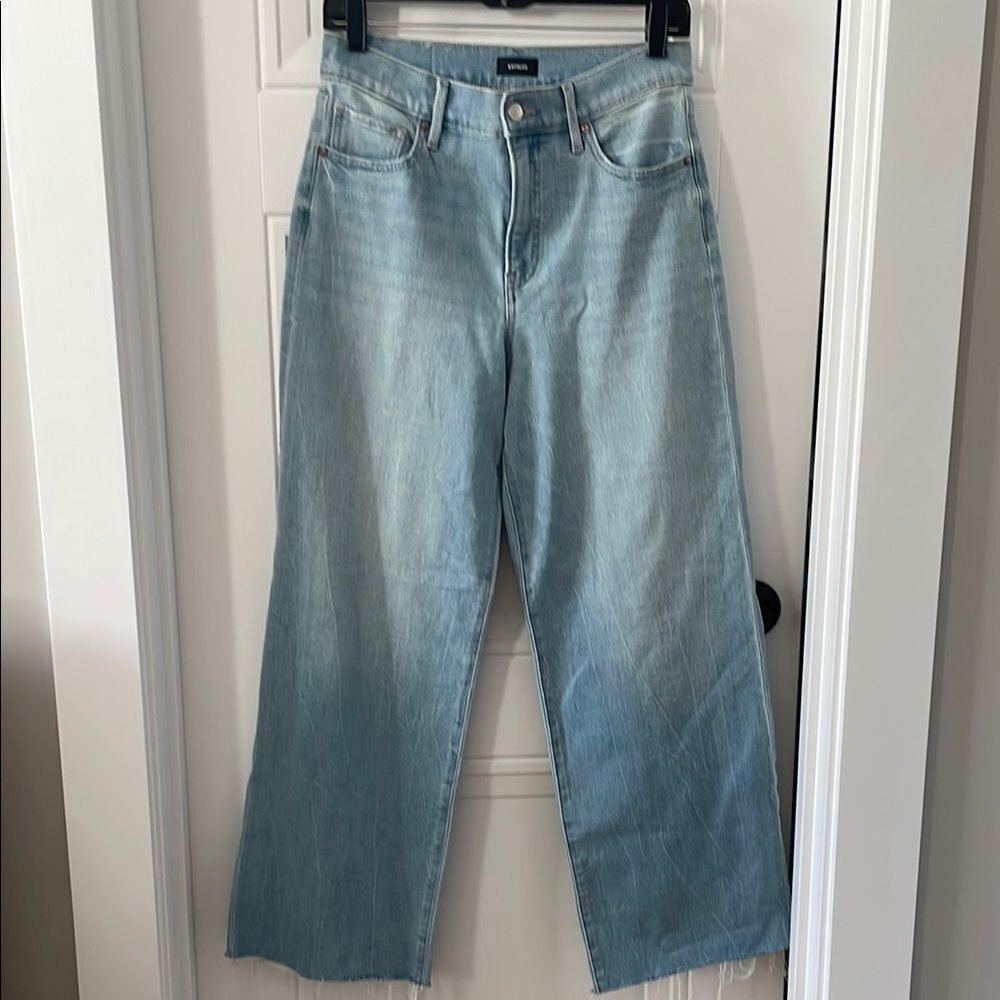 Express  HR Light Blue Wash Wide Leg Jeans